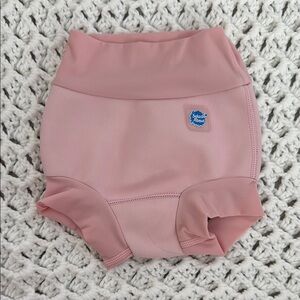 Pink Swim Diaper Cover with Ruched Detailing